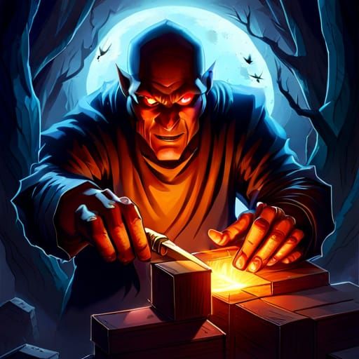 Thief Steals Gem from Demon: D&D Scene