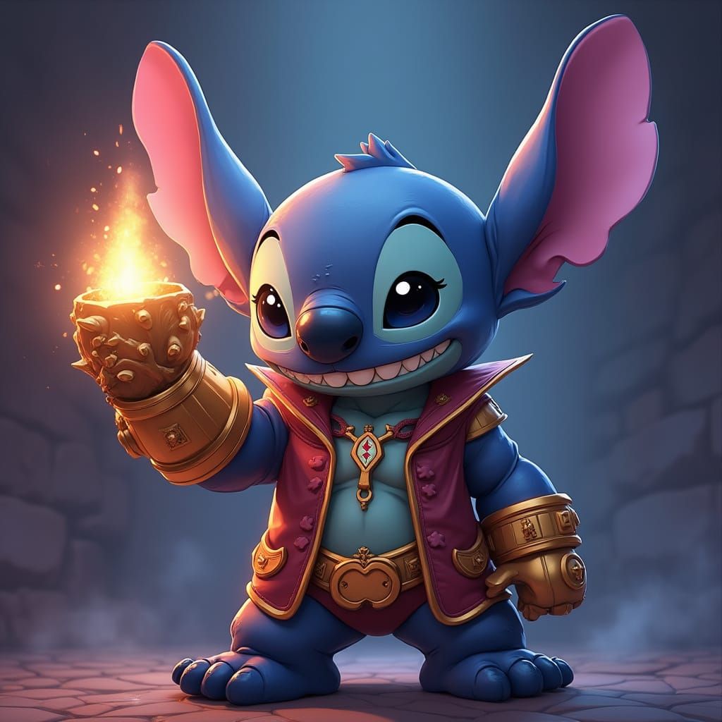 Stitch Meets Infinity Gauntlet in Epic Space Battle
