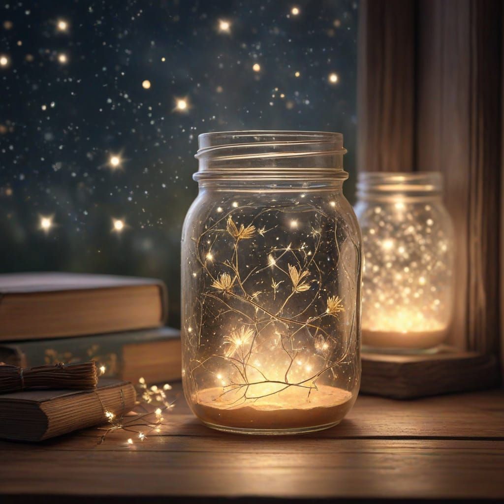 Enchanted Starlit Night in Whimsical Watercolor