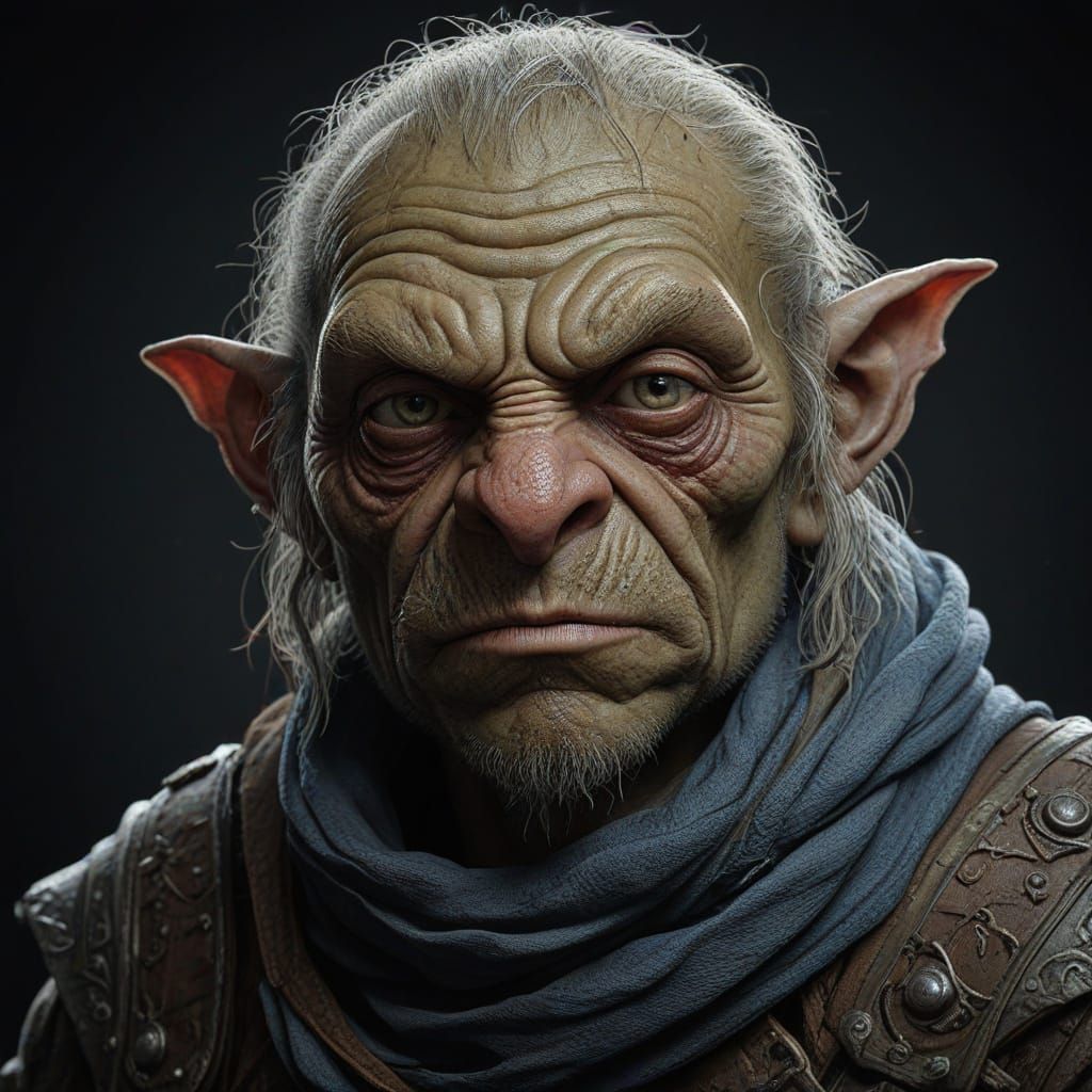 Goblin Warrior in Muted Armor, Triadic Colors