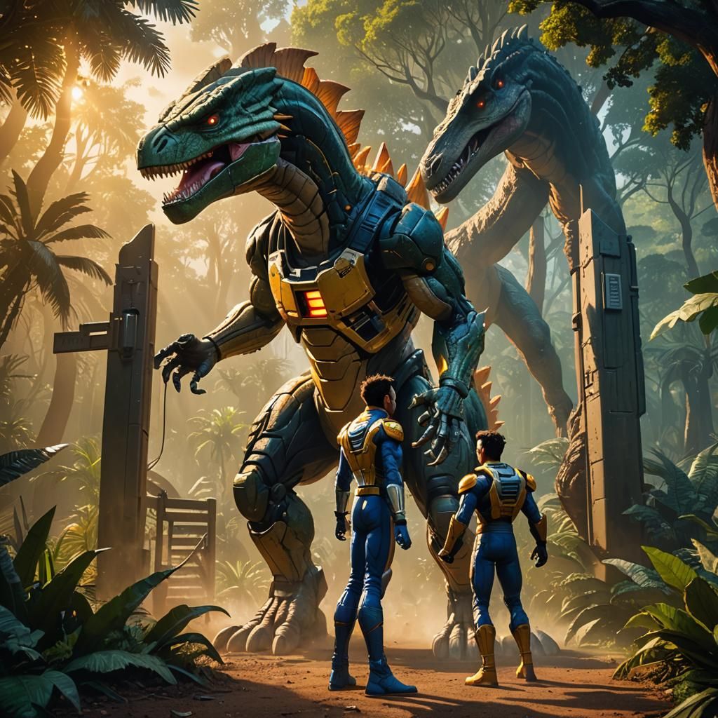 Vegeta in Jurassic Park: Sci-Fi Concept Art