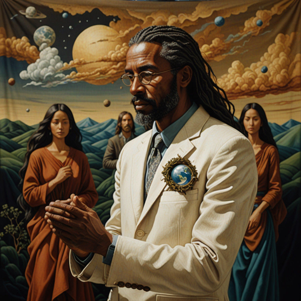 Surreal Fantasy Tapestry in Earthy Tones