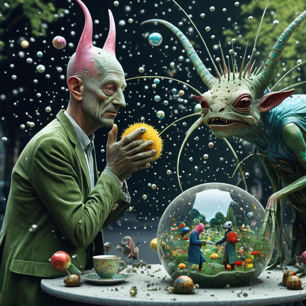 Bosch-Inspired Characters in City Street Photography