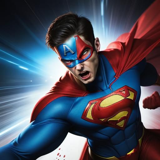 Superheroes Arguing in Hyperrealistic Splash Art