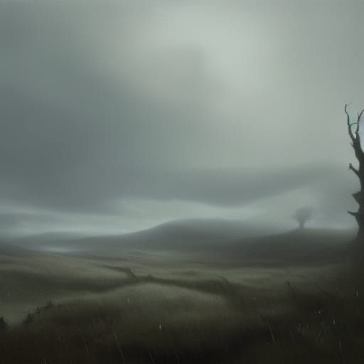Misty Scottish Landscape in Sinister Style