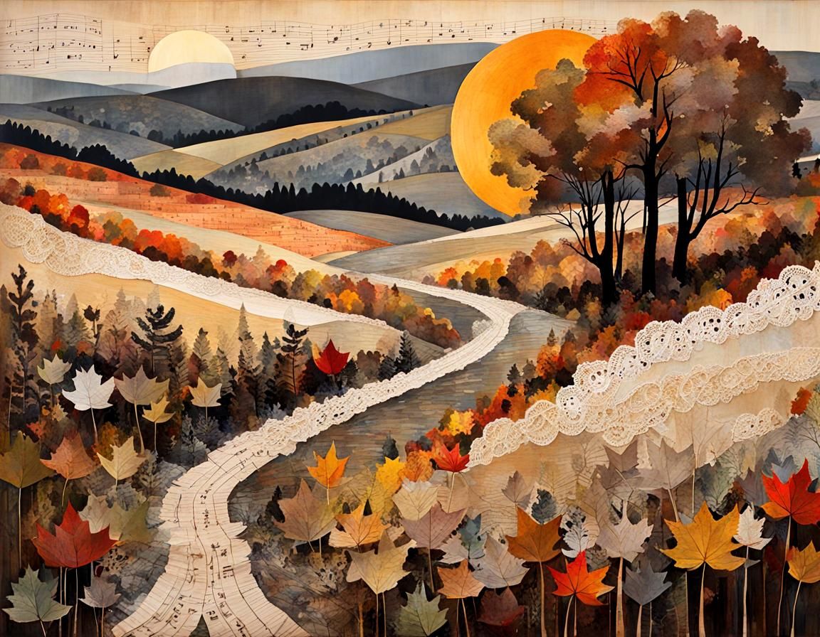 Autumn Landscape Shines in Vibrant Evening Light