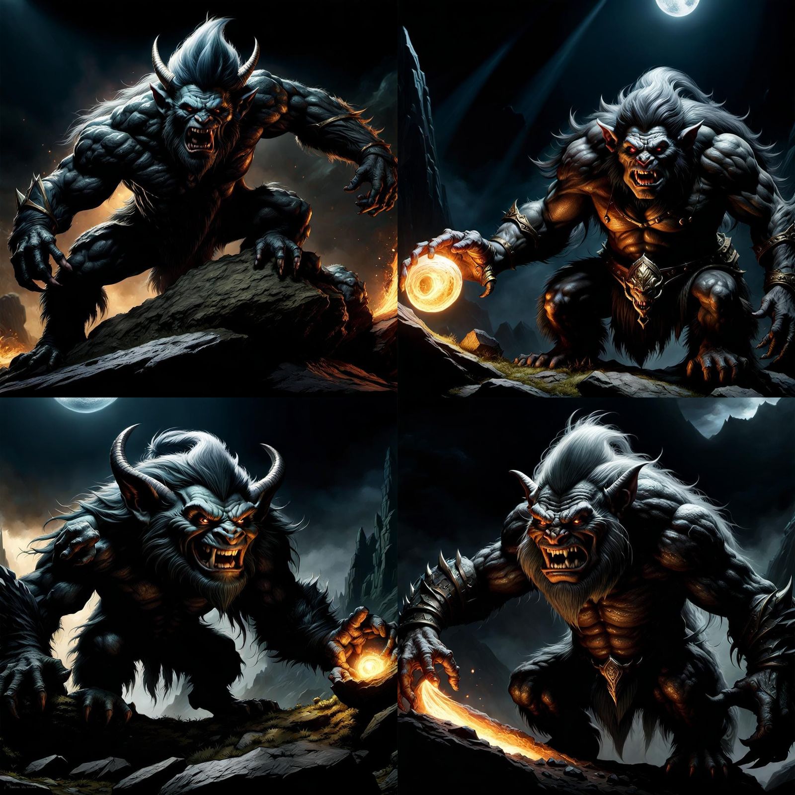 Dark Fantasy Troll Daemon Concept Art