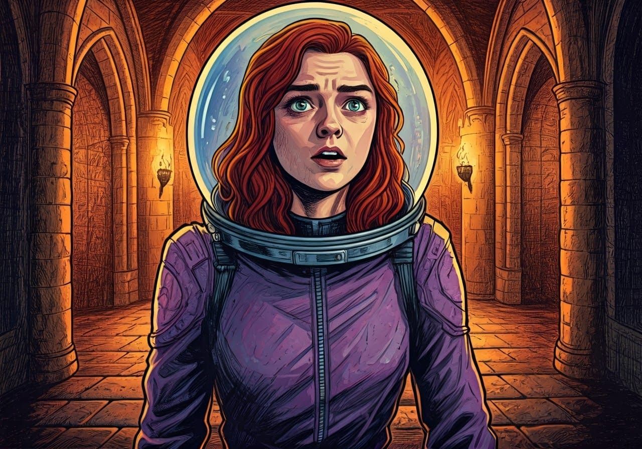 Ashildr Stares Aghast at Vanishing TARDIS in Medieval Corrid...