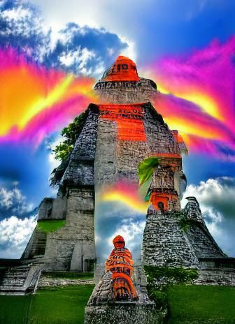 Colorful Mayan Temple at Tikal