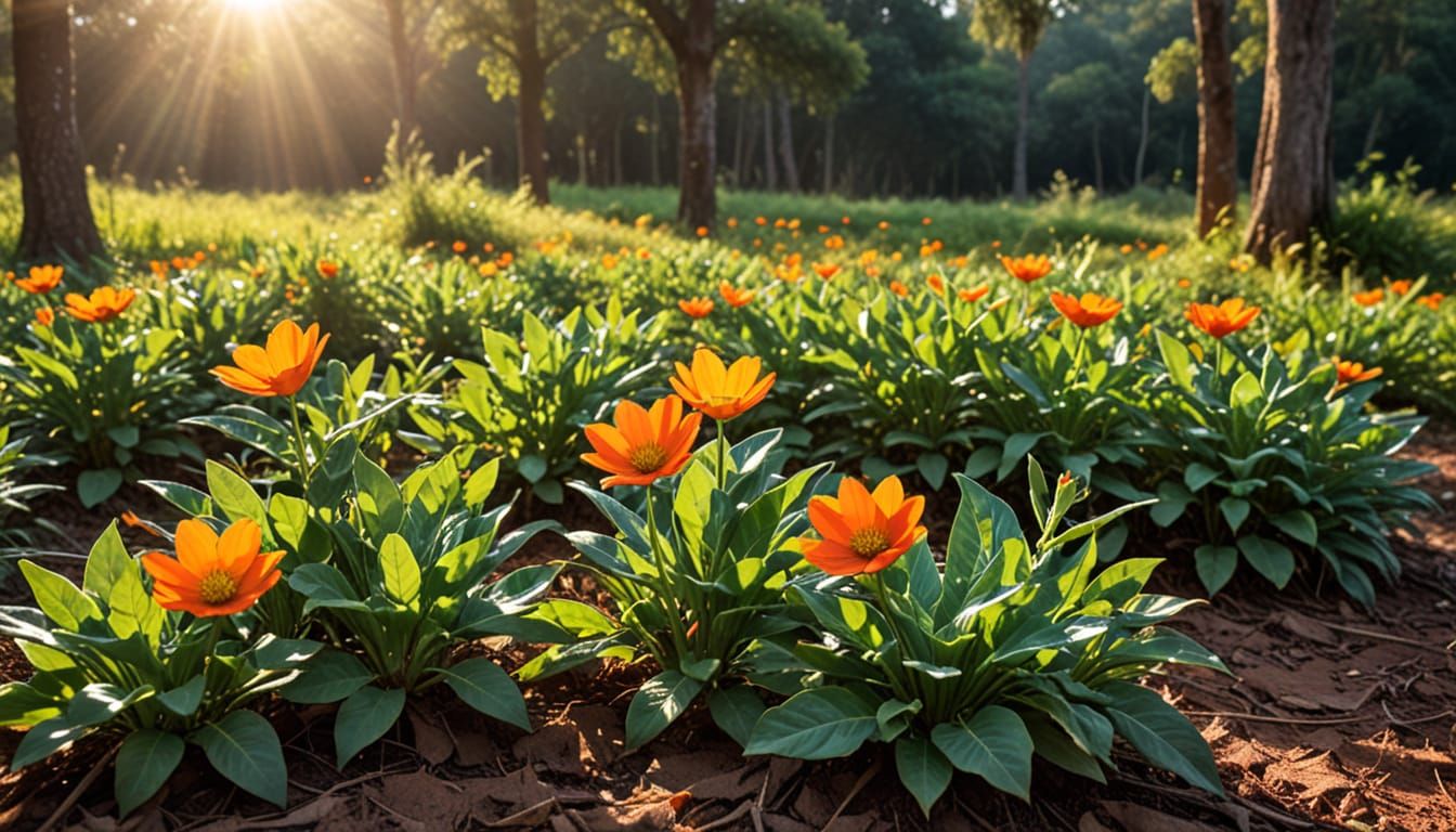 Two Foxes Play Fighting in Sunny Autumn Park