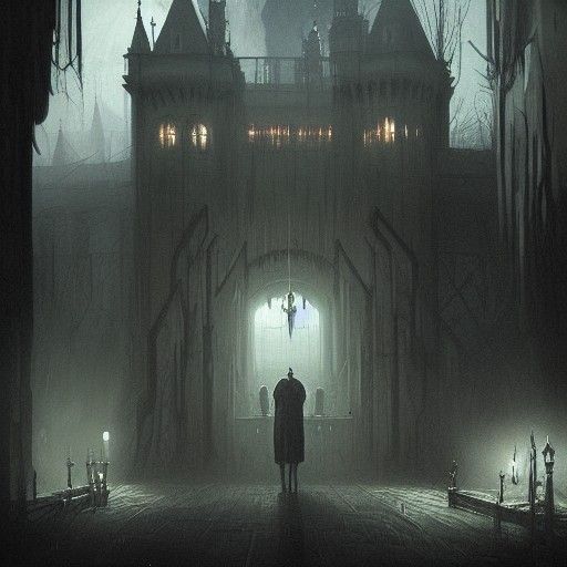 Sinister Underground Horror Castle as Digital Art