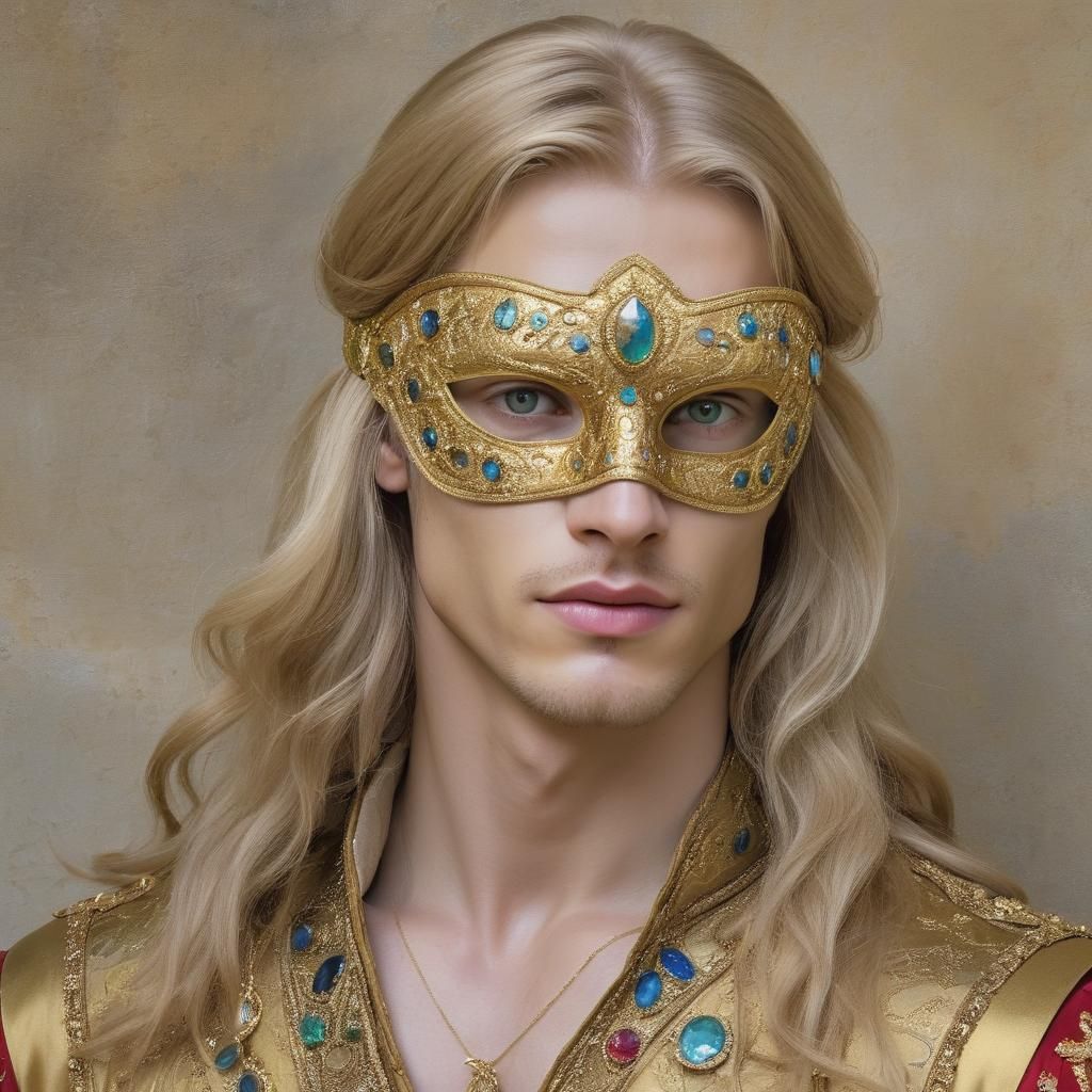Young Man with Golden Mask, Venetian Style