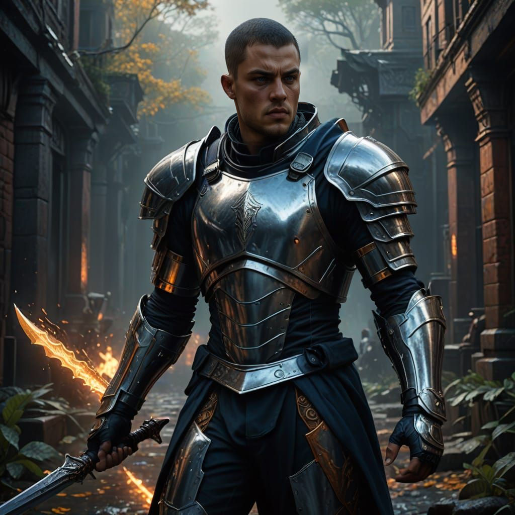 Strong Unsullied Soldier in Dark Metallic Armor