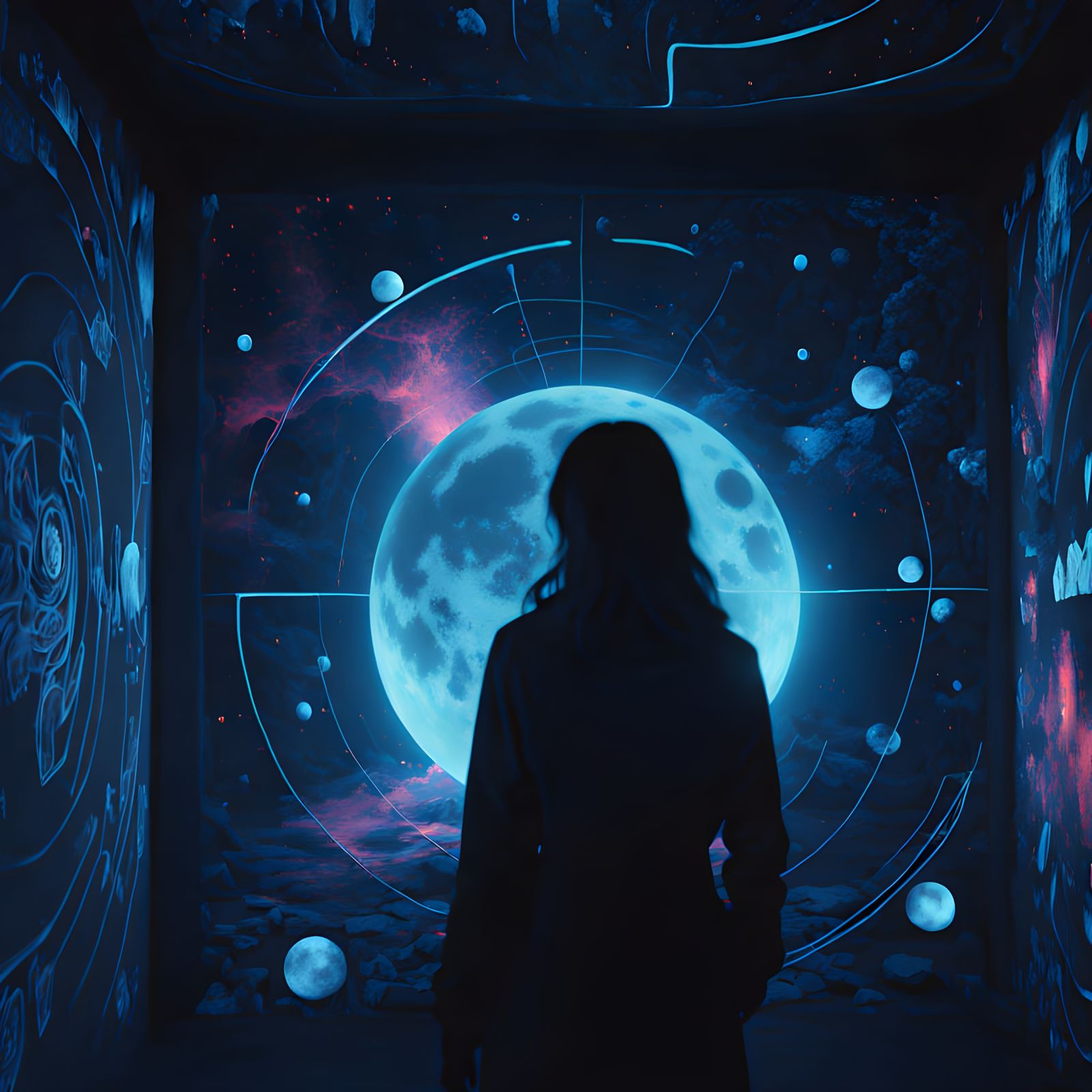 Astral Ghost Figure in Cosmic Digital Painting