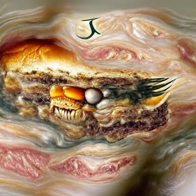 Jupiter Hamburger Being Eaten by Giant Eagle