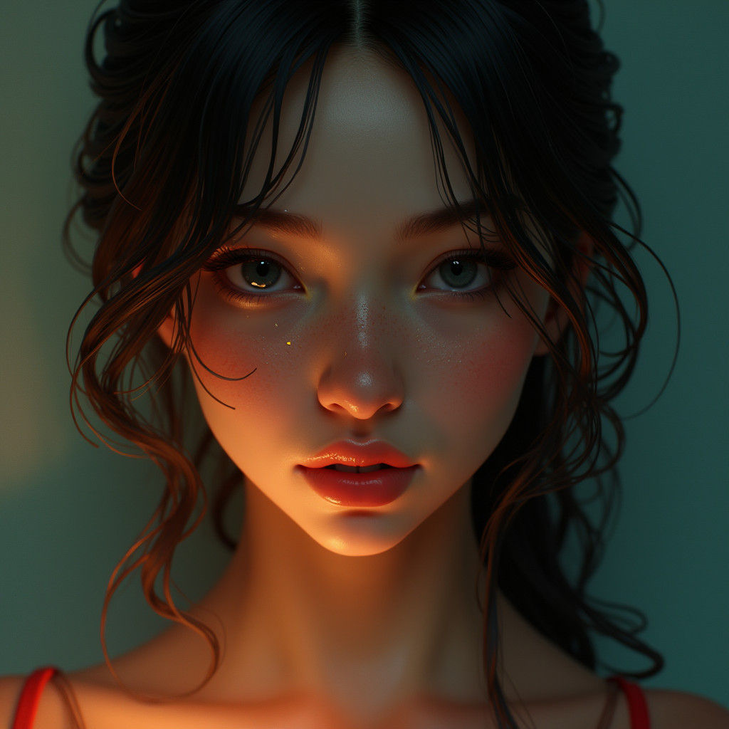 Stunning Portrait of Young Woman in Art Nouveau Style