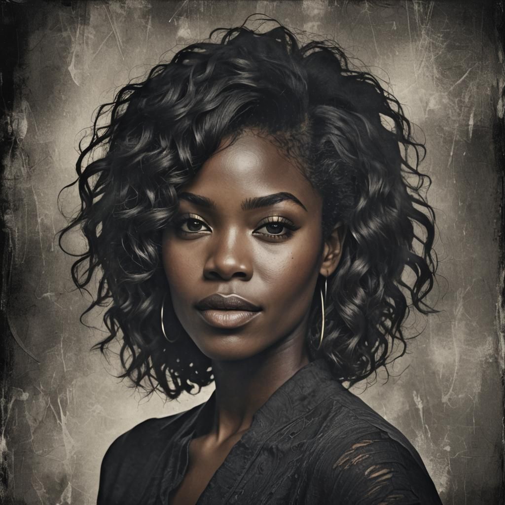 Striking Portrait of a Black Woman in Textured Layers