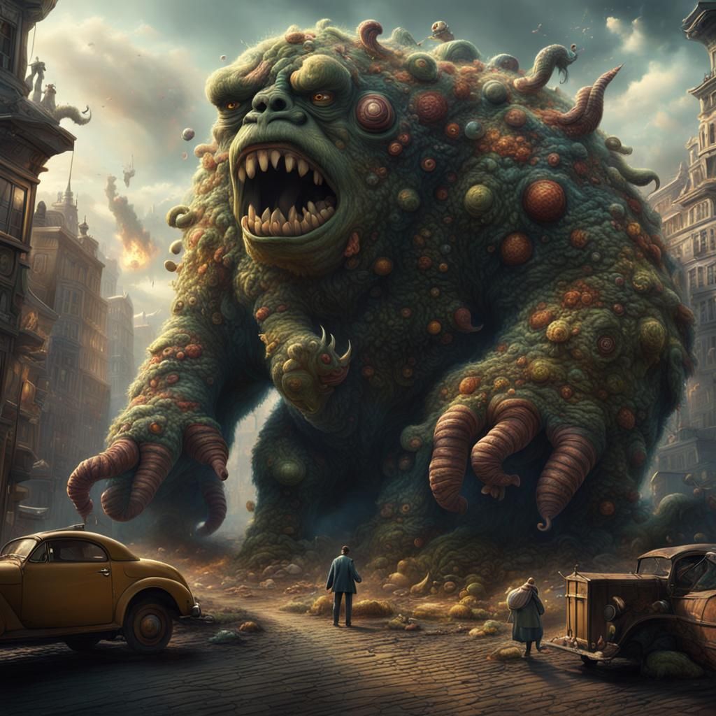 Epic Fart Monster in Digital Matte Painting