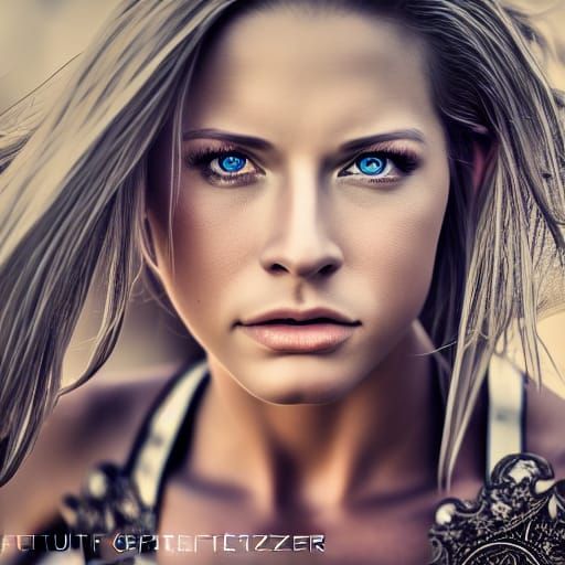 Beautiful Bodybuilder in Dramatic Digital Portrait