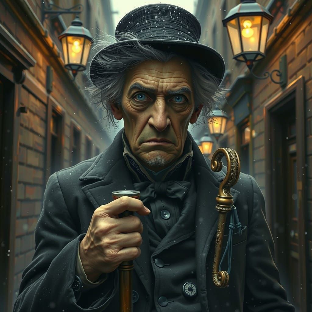 Victorian Gentleman in Dark Alleyway