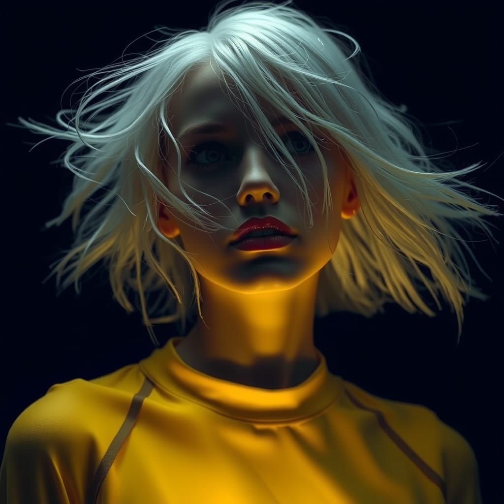 Dramatic Portrait in Chiaroscuro Style with Deep Colors