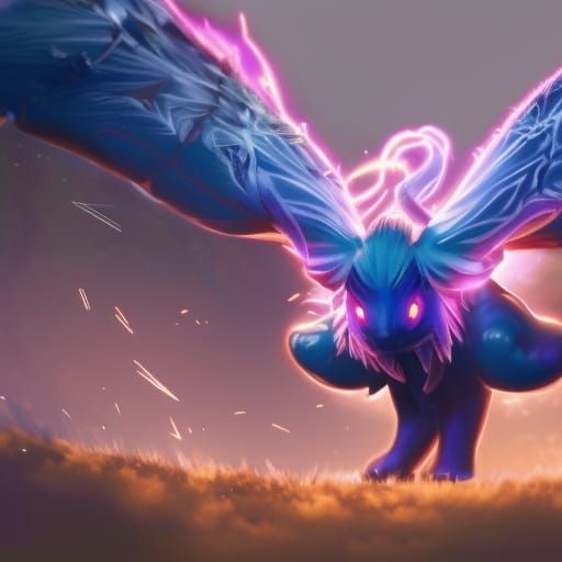 Detailed Pokemon Portrait in Art Nouveau Style