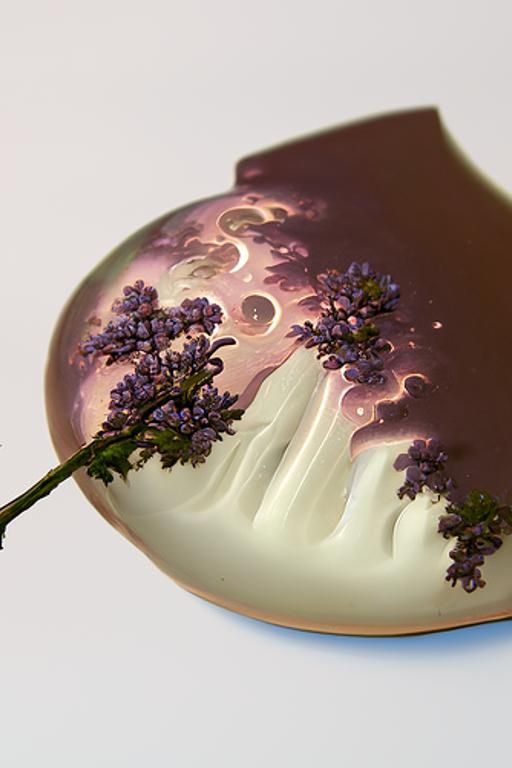 Hyperrealistic Lilac Ingots in Ethereal Moonscape