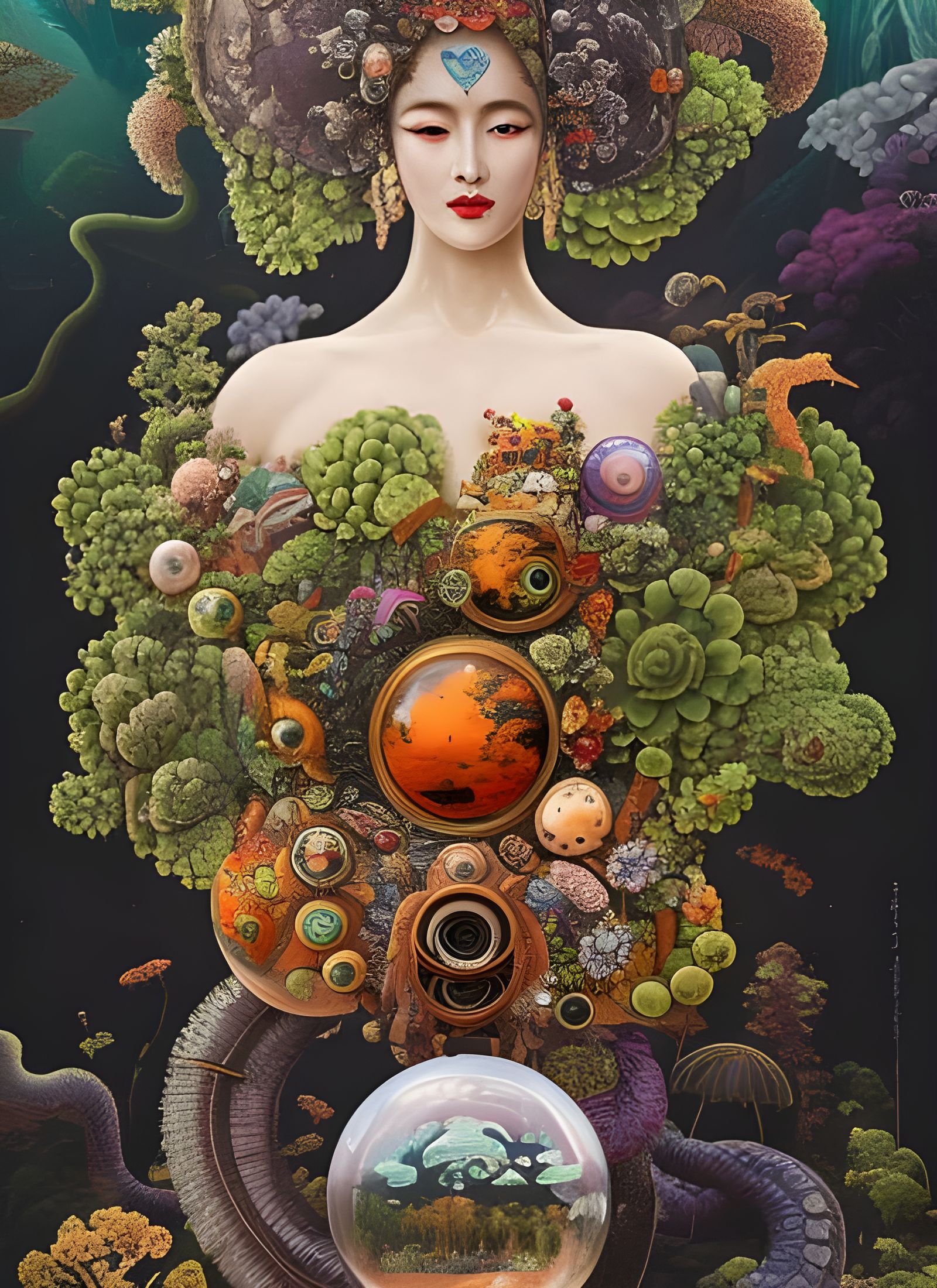 Jx3 Gallery - Conceptual Figure in Fungi Form - 3 - AI v6.2