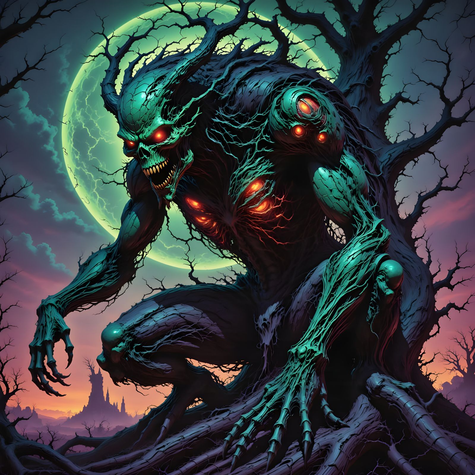 Steampunk Demon Unleashes Fierce Scream