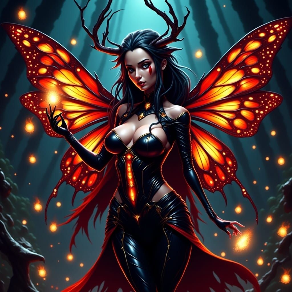 Dark Fairy in 3D Game Art Style