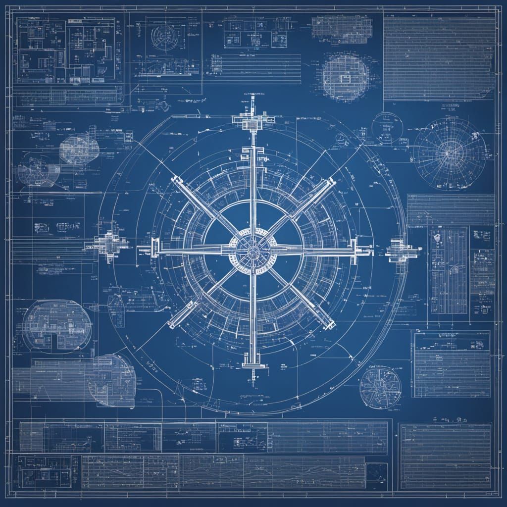 Blueprint Schematic Visualizing the Concept of Life