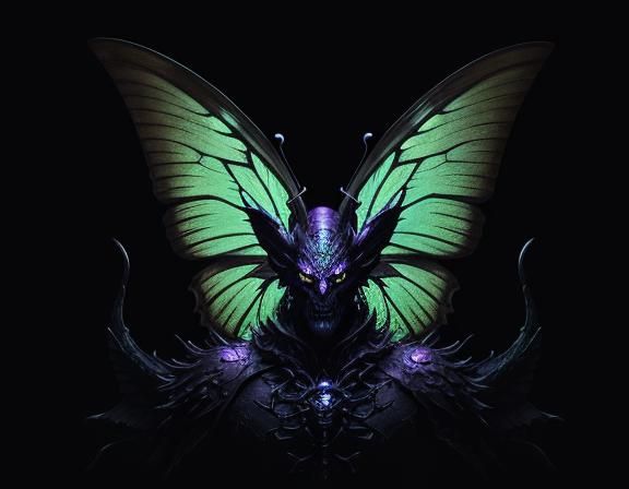 Poisonous Butterfly Monster in Dark Fantasy Forest