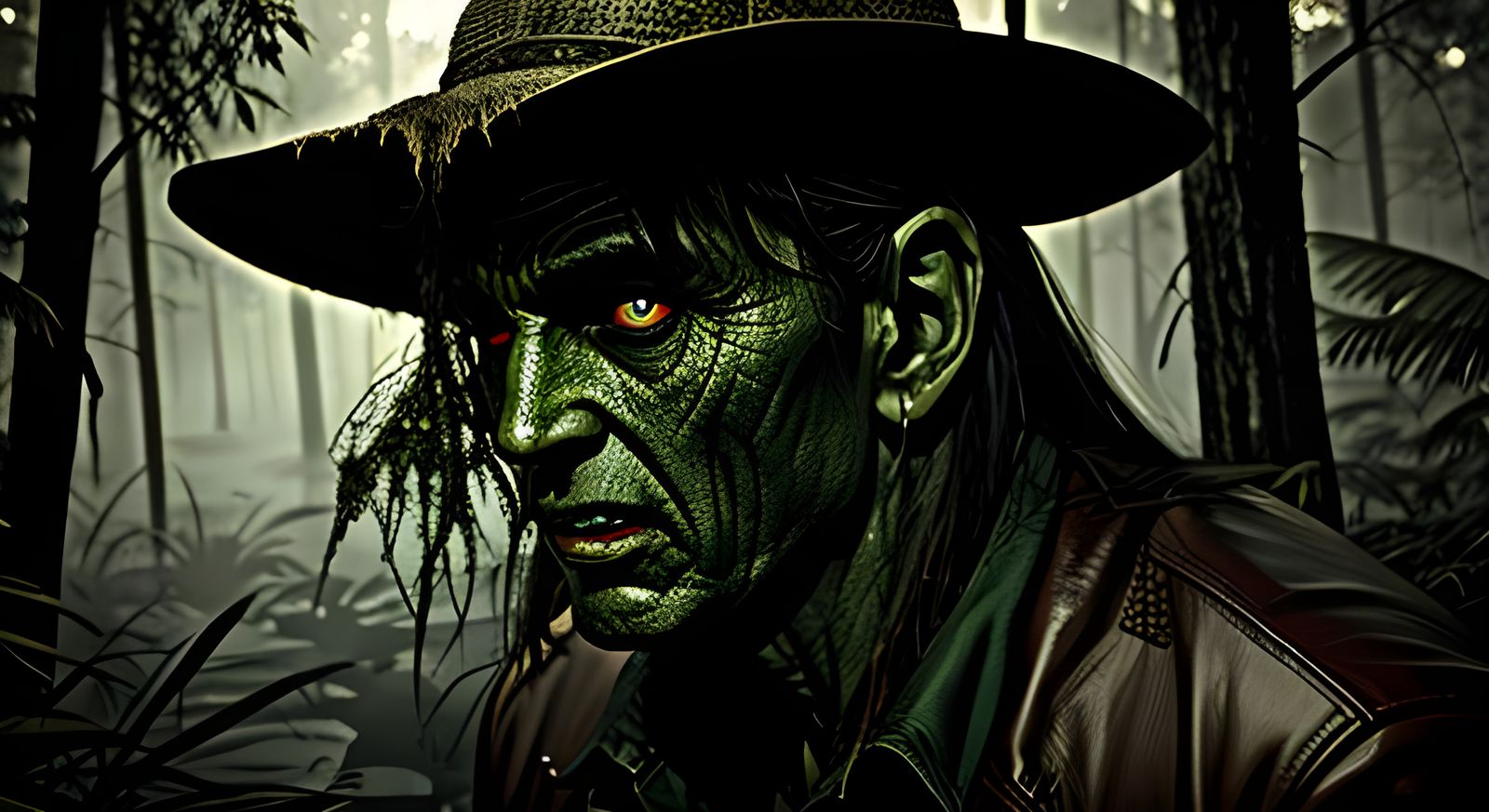 Swamp Creatures with Realistic Features in Horror Comic Styl...