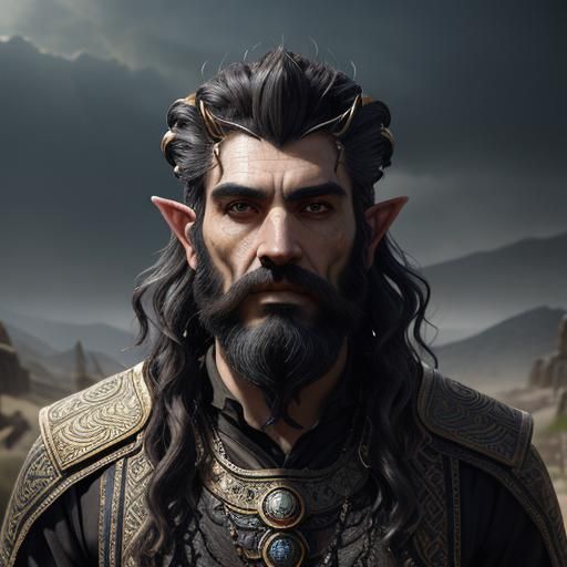 Dwemer Male Portrait in Steampunk Fantasy Style