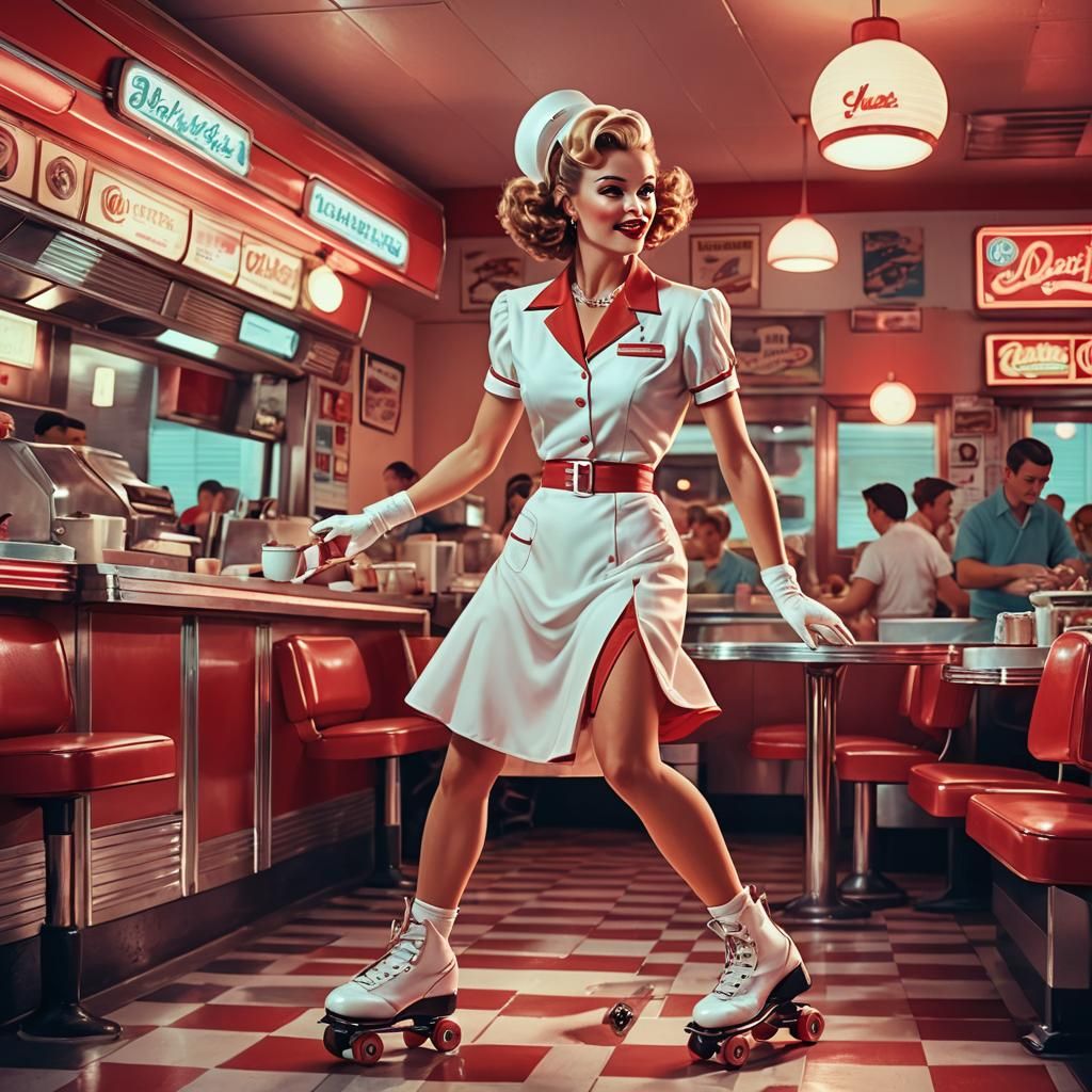 American waitress