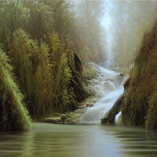 Drowned Creature in Oil Painting Style