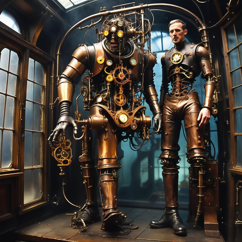 Steampunk Time Machine Meltdown in London Laboratory