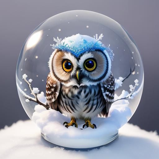 Cute owl done in crystal glass.