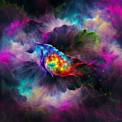 Vibrant Colorful Nebula in Deep Space