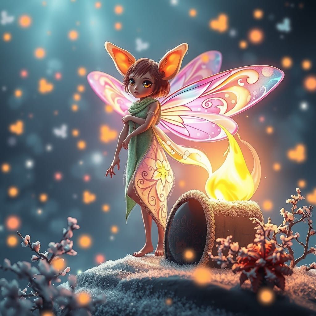 Firefly in Snowglobe: Anime 3D Fantasy Concept Art