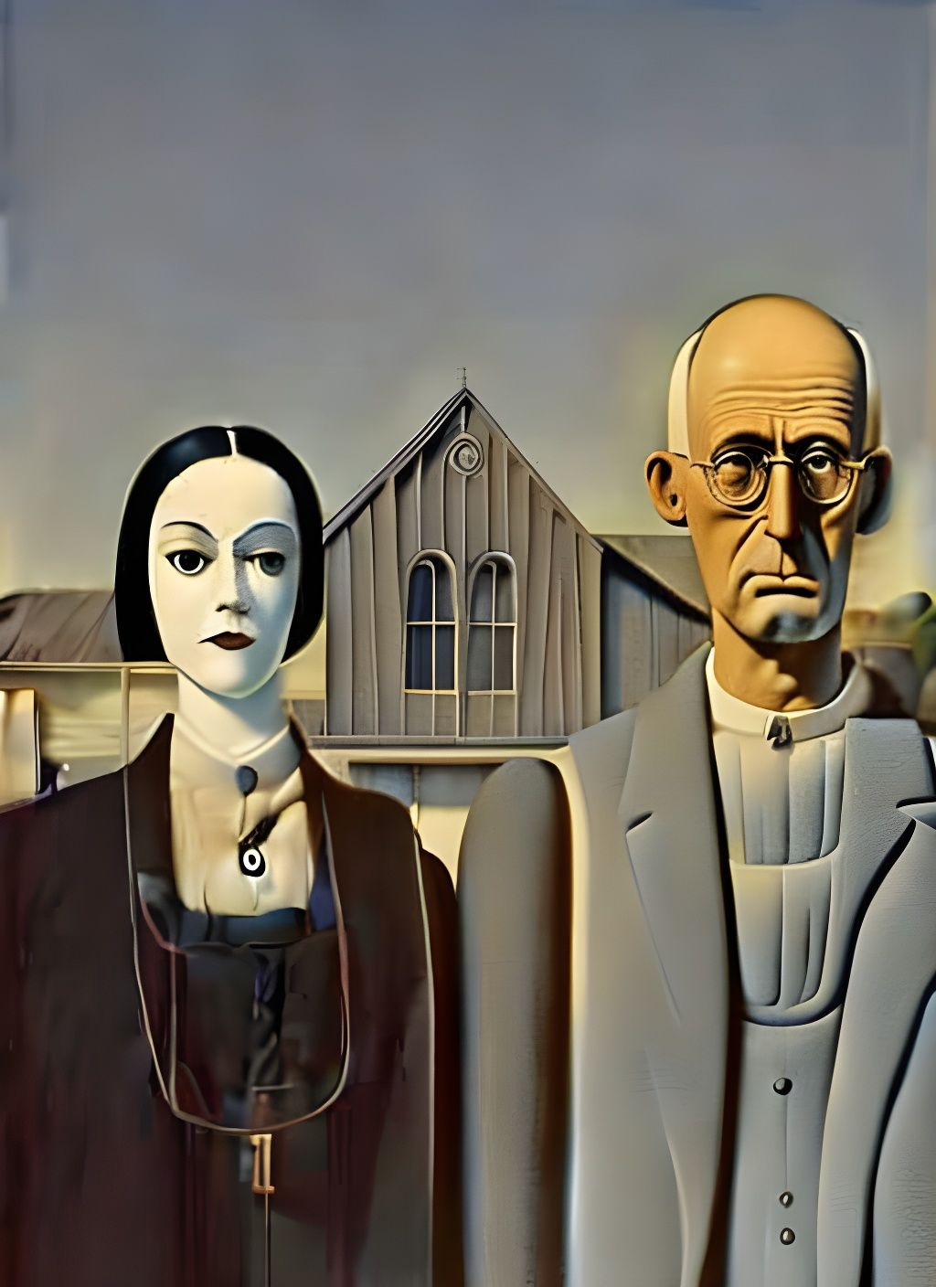 Rural American Couple in Digital Art Style