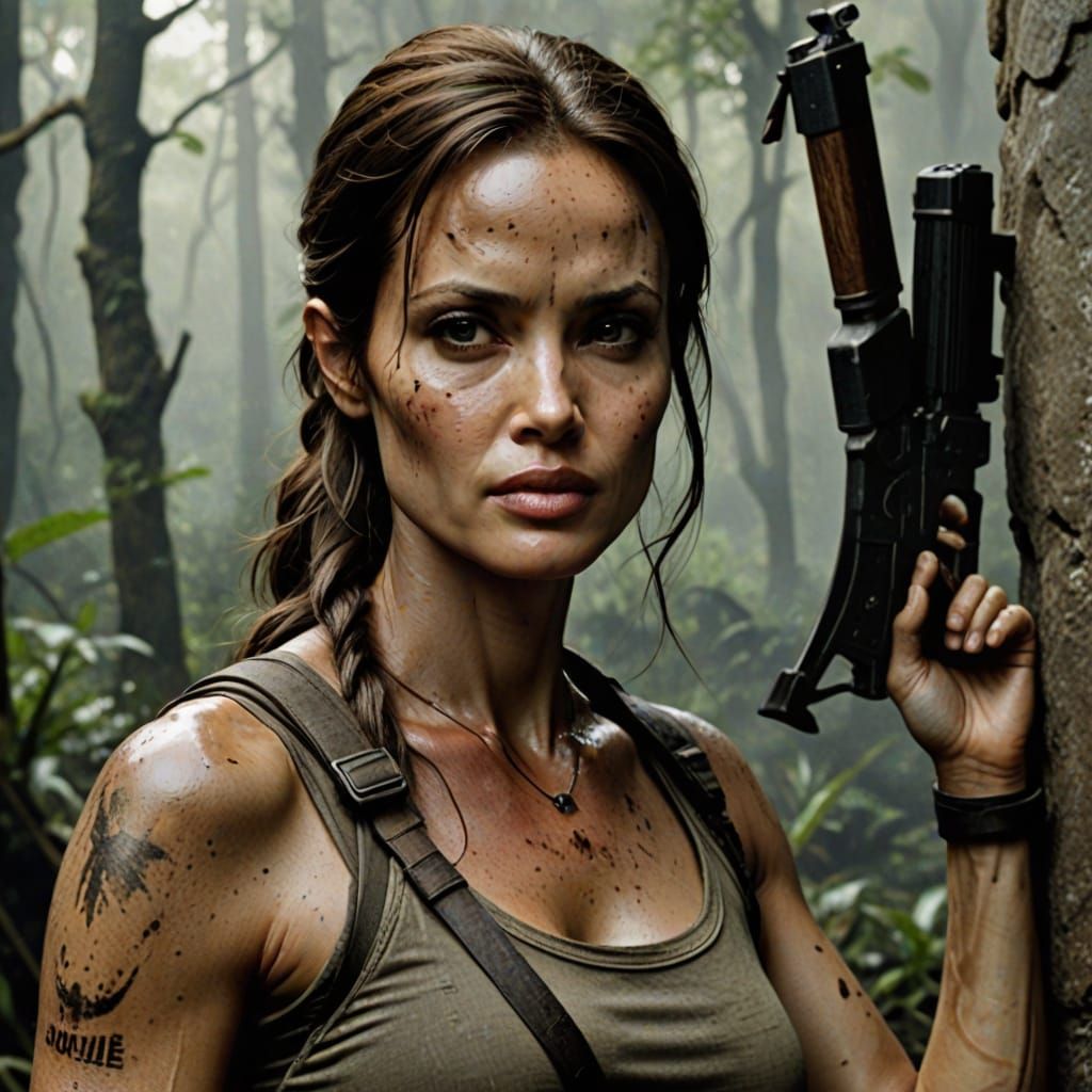 Angelina Jolie as Lara Croft in Tomb Raider