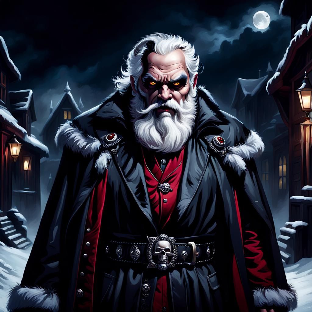 Sinister Santa in Midnight Elegance
