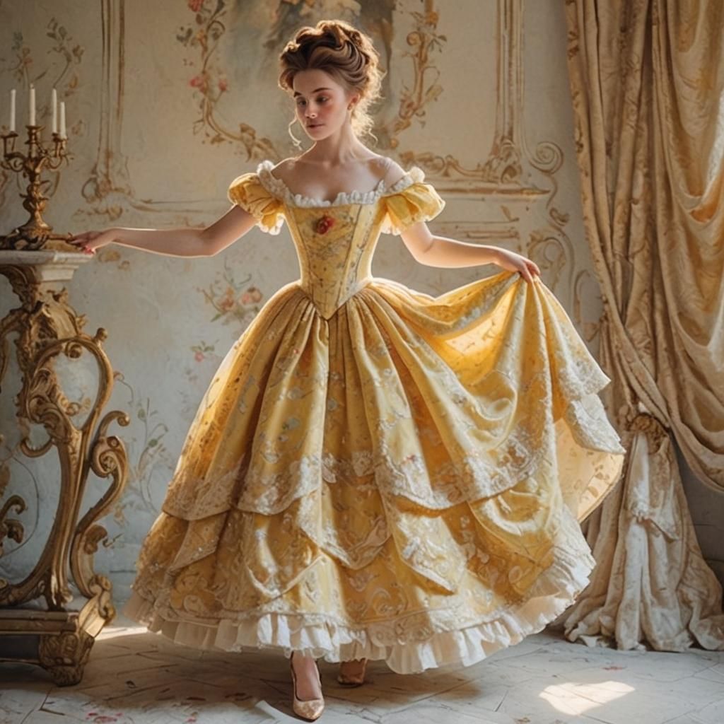 Belle in Rococo Dress Inspired by Marie Antoinette