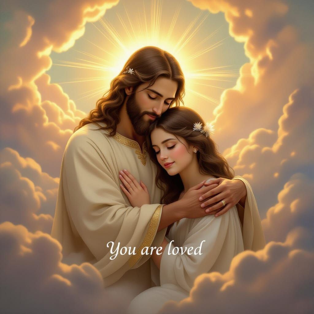 Divine ID Card: God Embracing Serene Woman