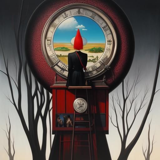 Surreal Landscape in Matte Oil Paint Style