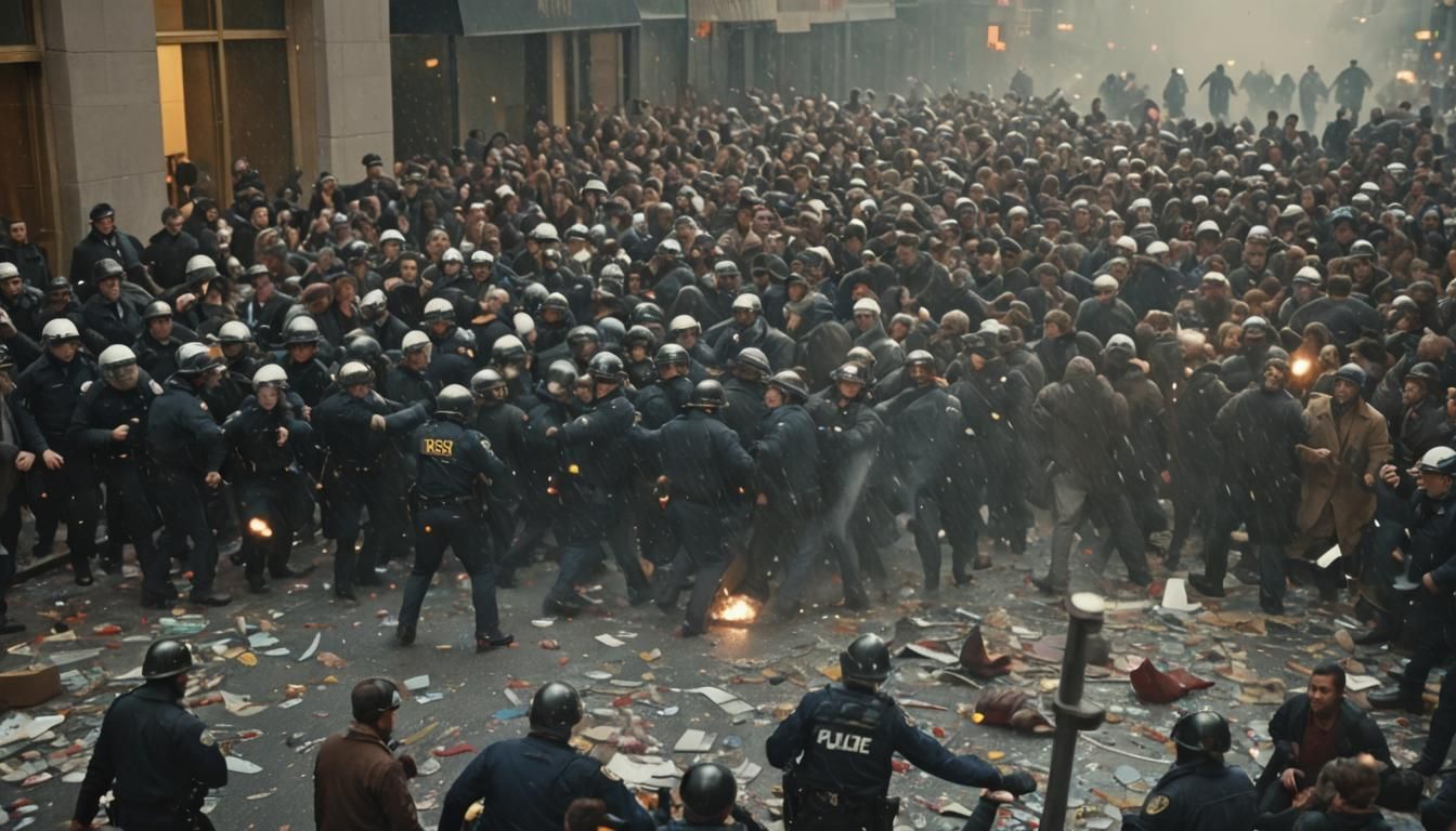 Black Friday Chaos on Wall Street: Cinematic Still