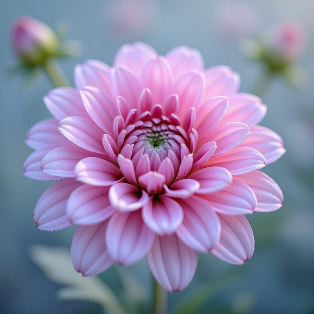 Delicate Frozen Flower with Tender Petals