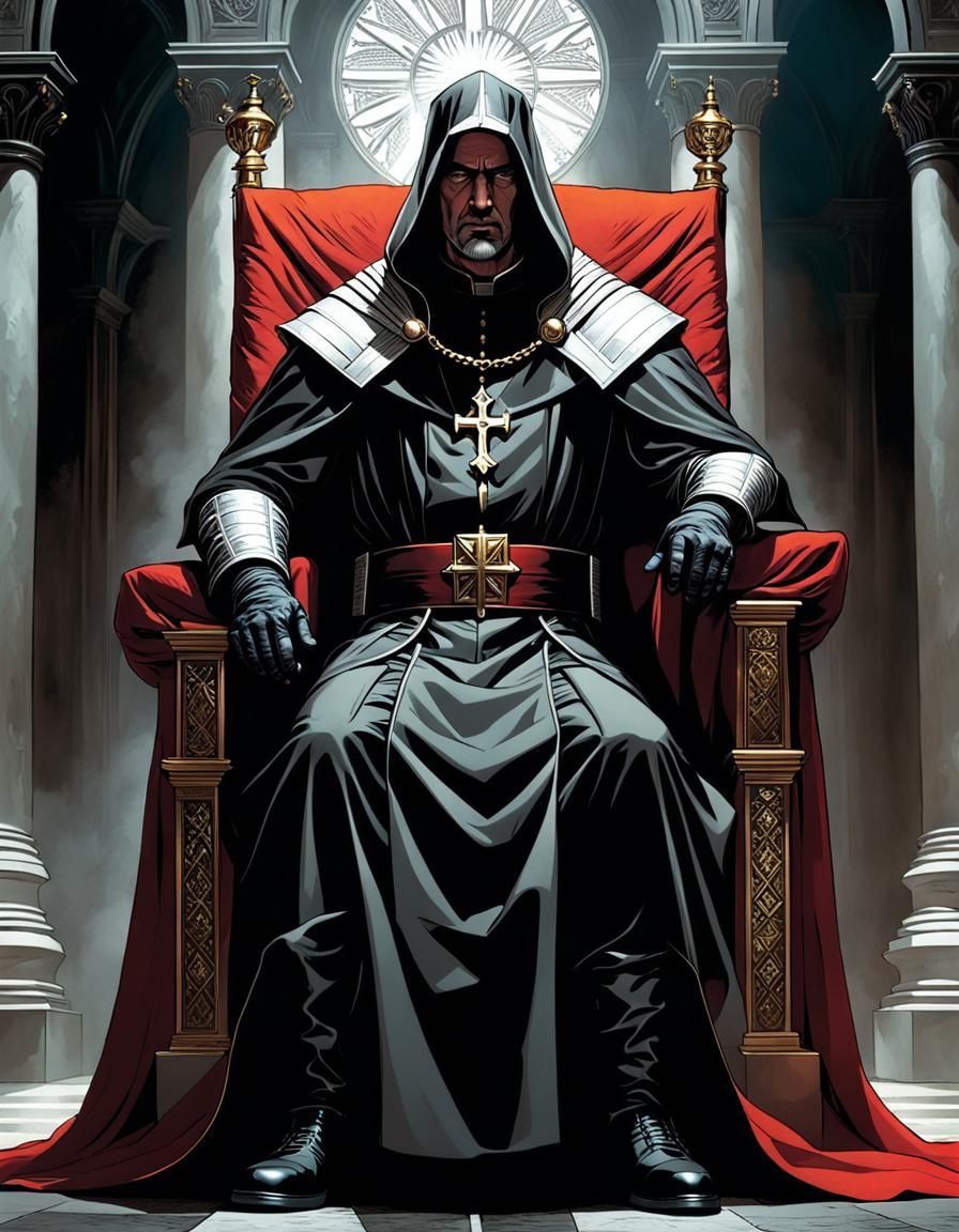Grand Inquisitor on Papal Throne in Comic Art