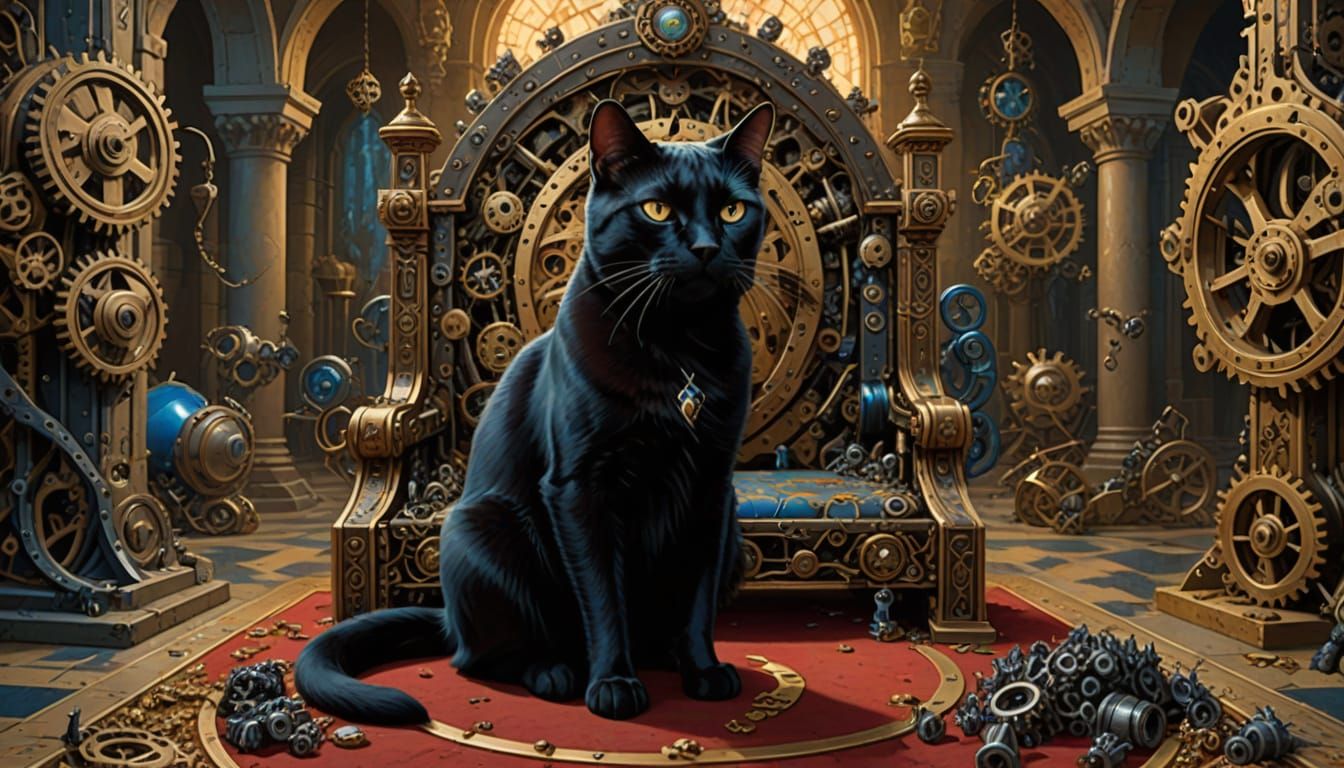 Feline King Reigns Supreme in Gear Throne